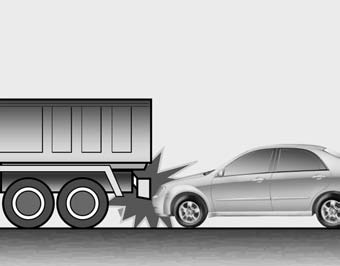 • Just before impact, drivers often brake heavily. Such heavy braking lowers