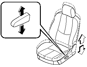 The seat height can be adjusted by moving the switch up or down.