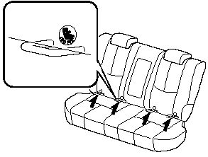 2. Expand the area between the seat bottom and the seatback slightly to verify