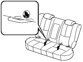 2. Expand the area between the seat bottom and the seatback slightly to verify