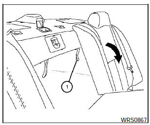To fold down the driver side of the rear seat, reach through the opening and