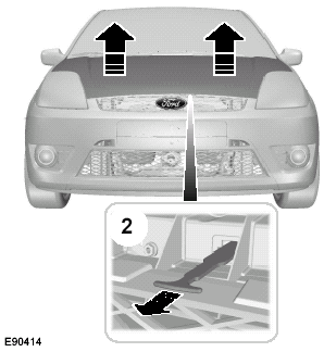 2. Raise the bonnet slightly and pull thecatch towards you.