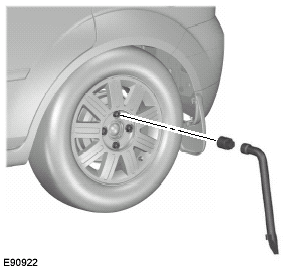 2. Install the locking wheel nut key.