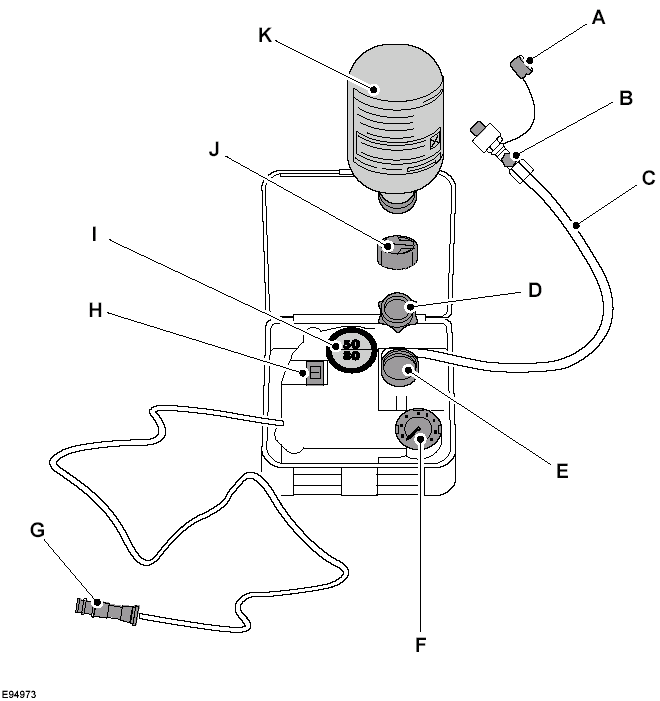 1. Open the lid of the tyre repair kit.