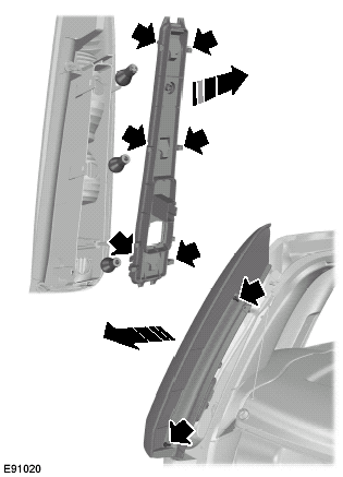 2. From inside the luggagecompartment, remove the wing nuton the back of the rear lamp.