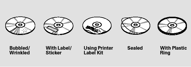 1. Bubbled, wrinkled, labeled, and excessively thick discs