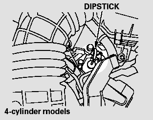 Check the fluid level with the engine