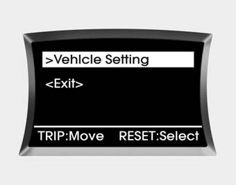 When the vehicle is at a standstill, pressing the TRIP button for more than 2