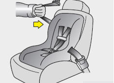 4. Slowly allow the shoulder portion of the seat belt to retract and listen for