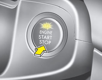 Illuminated engine start/stop button