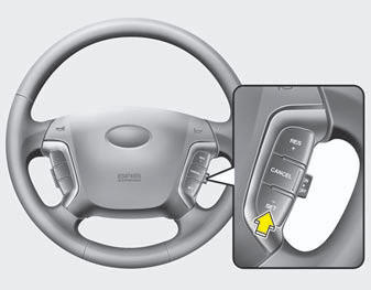 3. Push the -/SET switch, and release it at the desired speed. The SET indicator