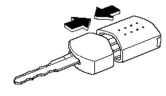 7. Align the key with the transmitter as shown in the figure, and insert the