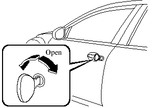 2. Rotate the key clockwise and hold until the windows and the moonroof are completely