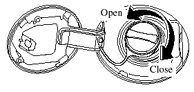 To close the fuel-filler cap, turn it clockwise until two or more click sounds