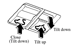 To stop tilting partway, press any part of the tilt or slide switch.