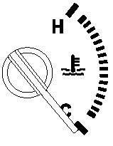 The engine coolant temperature gauge shows the temperature of the engine coolant.