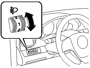 The headlight leveling switch adjusts this angle.