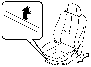 To move a seat forward or backward, raise the lever and slide the seat to the