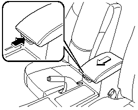 Press the button to slide the armrest frontward.