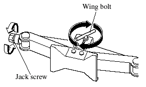 2. Turn the jack screw in the direction shown in the figure.