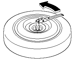 2. Turn the tire hold-down bolt counterclockwise.