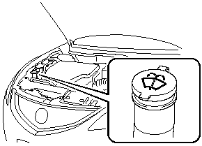 Inspect fluid level in the washer fluid reservoir; add fluid if necessary.