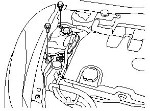 2. Remove the attachment bolts and the coolant reservoir before replacing the