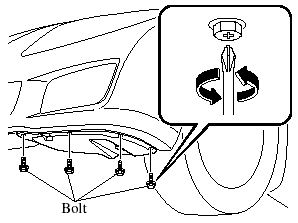 3. Turn the bolt, the screws and the center section of the plastic retainers