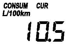 When you've slowed to about 5 km/h (3 mph), — L/100 km (—mpg) will be displayed.