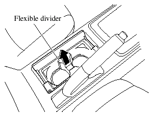 To fit small items in the cup holder, remove the flexible divider.