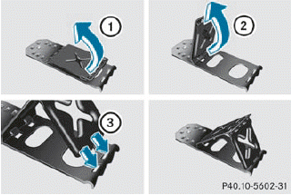 •► Fold both plates upwards 1.