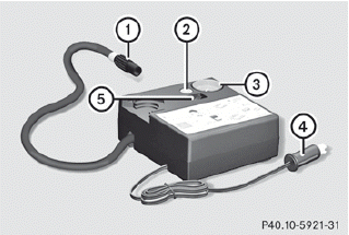 •► Pull connector 4 and the air hose out of