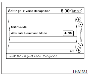 4. Select the Alternate Command Mode key.