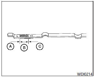 5. Remove the dipstick again and check the oil level. It should be between the