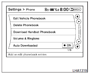 To set up the Bluetooth Hands-Free Phone System to your preferred settings, press