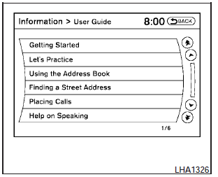 1. Press the INFO button on the instrument panel.