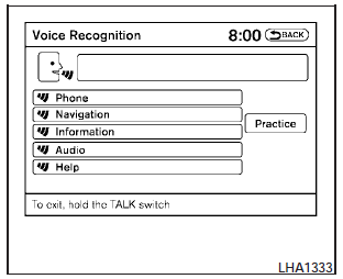 2. The system announces, Would you like to access Phone, Navigation, Information,