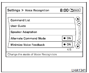 The Voice Recognition system has a function to learn the users voice for better