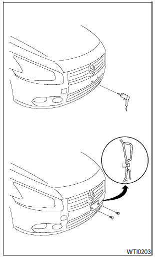 Use the following steps to mount the front license plate: