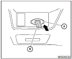 If the battery of the Intelligent Key is almost discharged, the guide light (A)