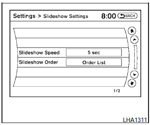  Slideshow settings