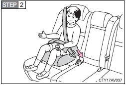 Sit the child in the child restraint