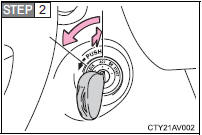 Push in the key and turn it to the “LOCK”