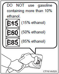 ●Use only gasoline containing a maximum