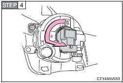 Turn the bulb base counterclockwise.