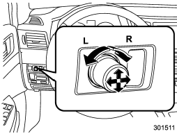 The remote control mirrors operate only when the ignition switch is in the “ON”