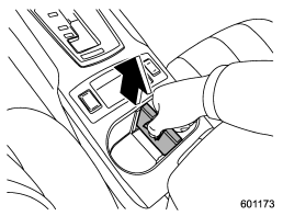 Pull out the divider plate of the dual cup holder.