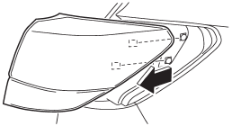 4. Slide the rear combination light assembly straight rearward and remove it