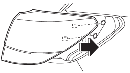 8. Reinstall the rear combination light assembly by sliding the two-pronged part