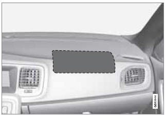 Location of the passenger's side front airbag